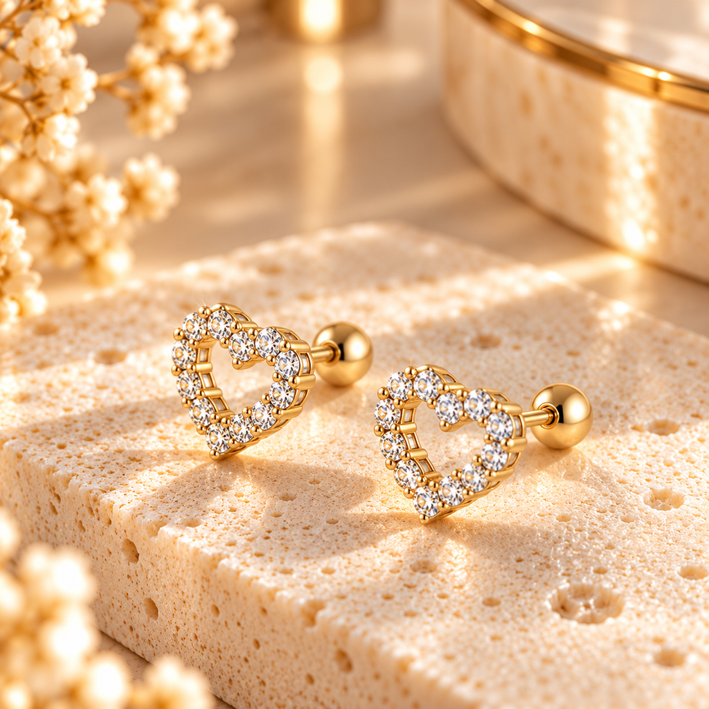 Heart Stud Earrings