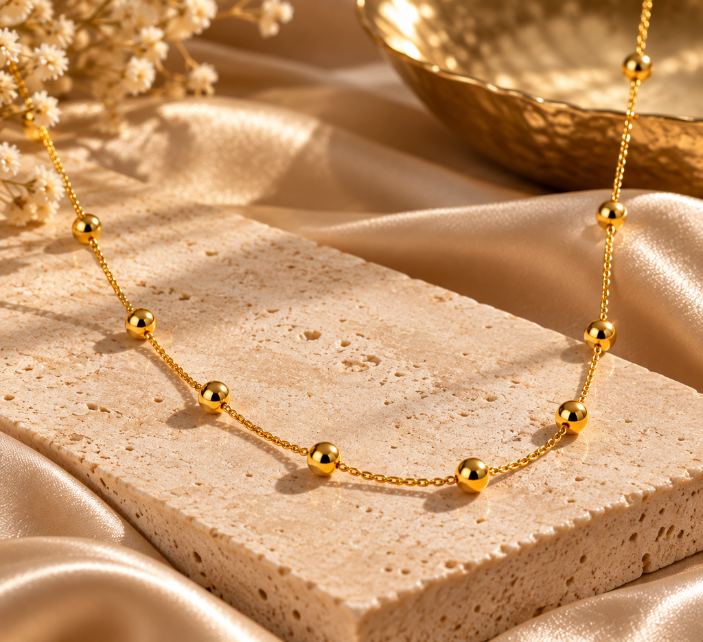 Golden Whisper Beaded Necklace