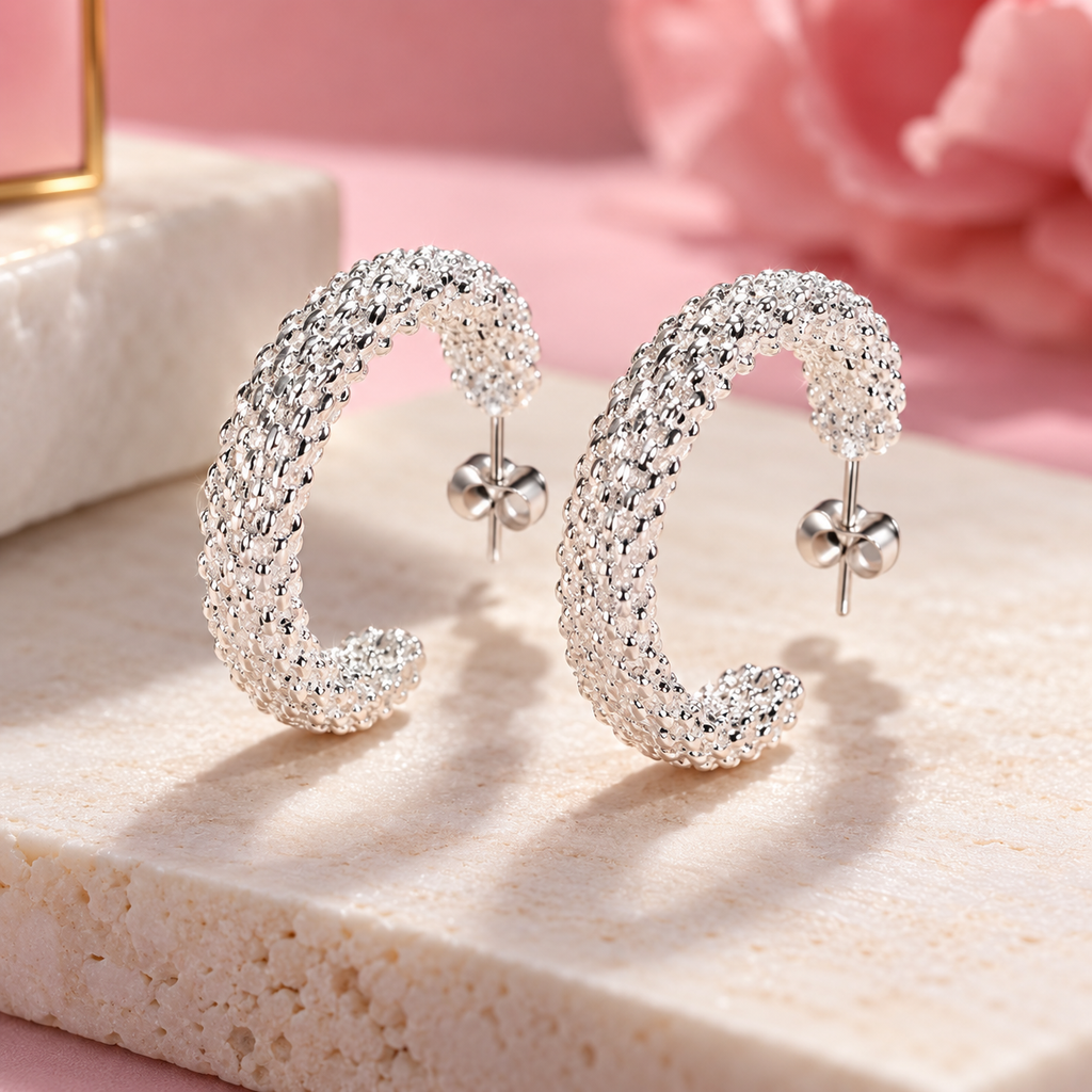 Radiance Silver Hoops