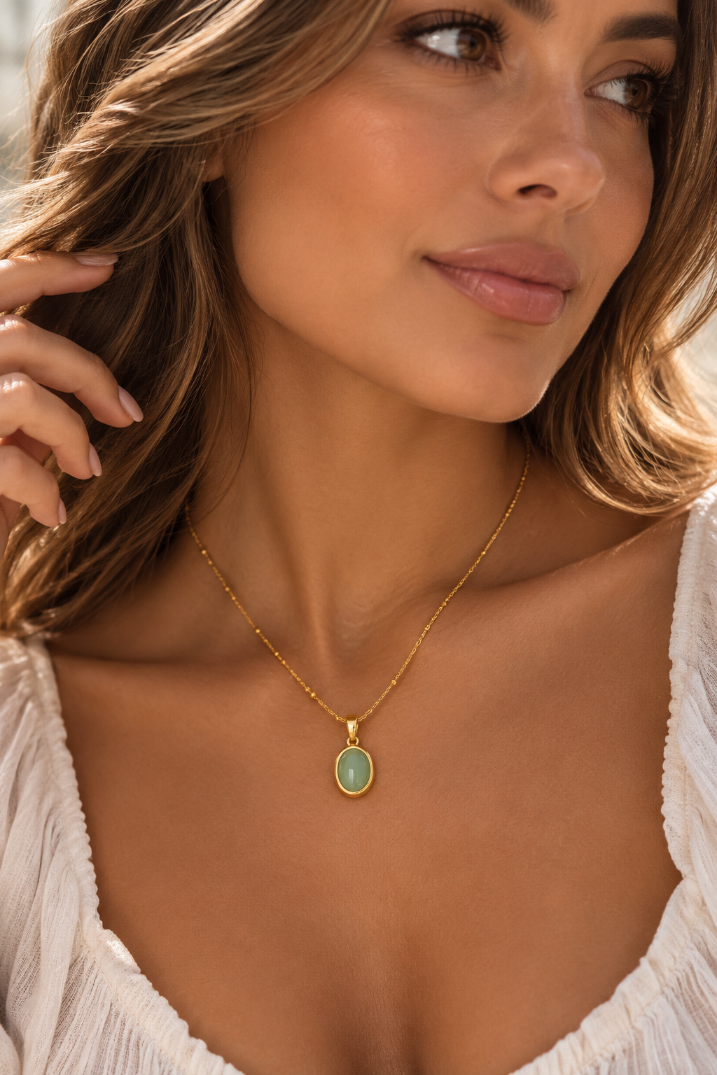 Green Opal Stone Necklace