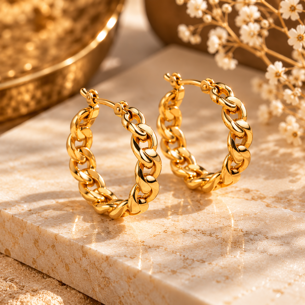 Golden Chain Hoops