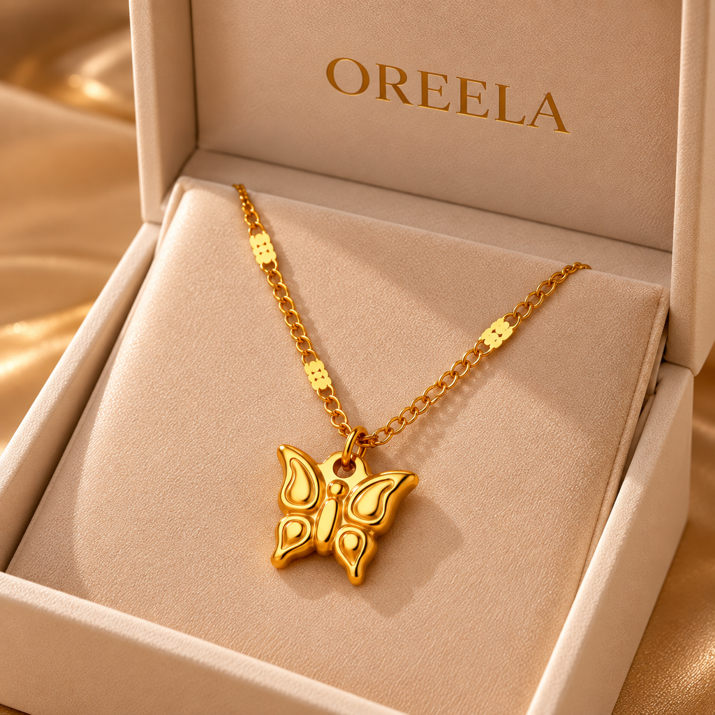 Golden Butterfly Charm Necklace