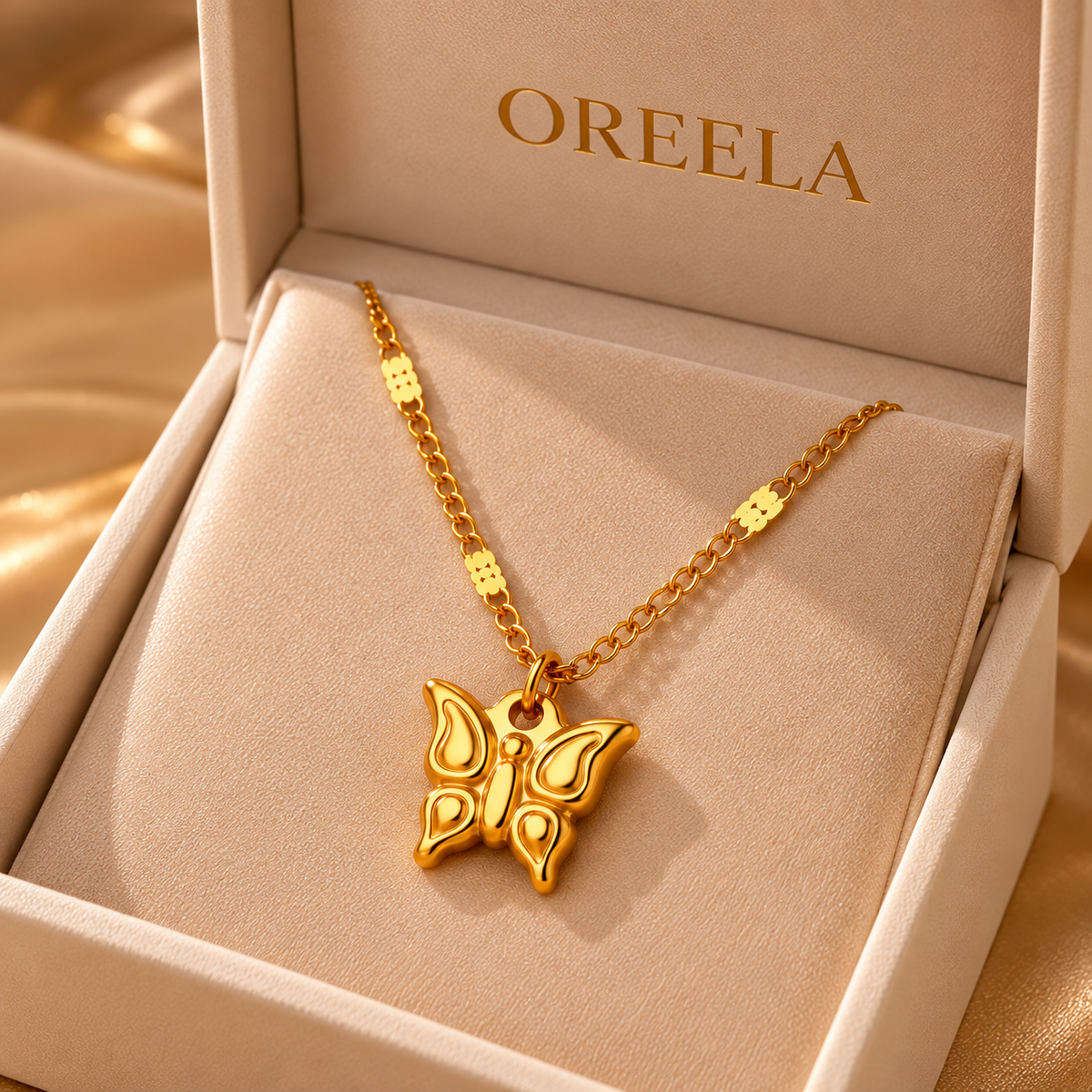 Golden Butterfly Charm Necklace