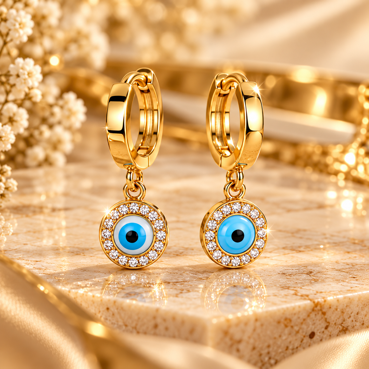 Evil Eye Drop Earrings