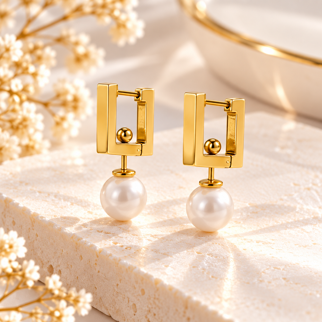 Luna Pearl Hoops