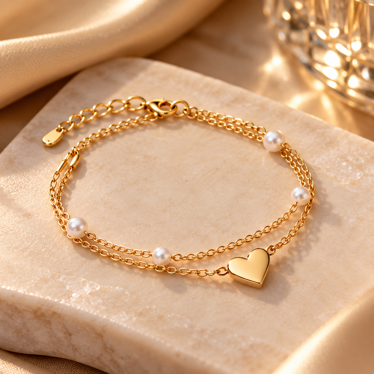 Pearl & Heart Jewellery Set