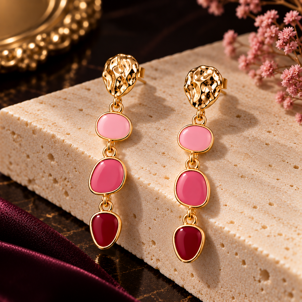 Gemstone Drop Earrings