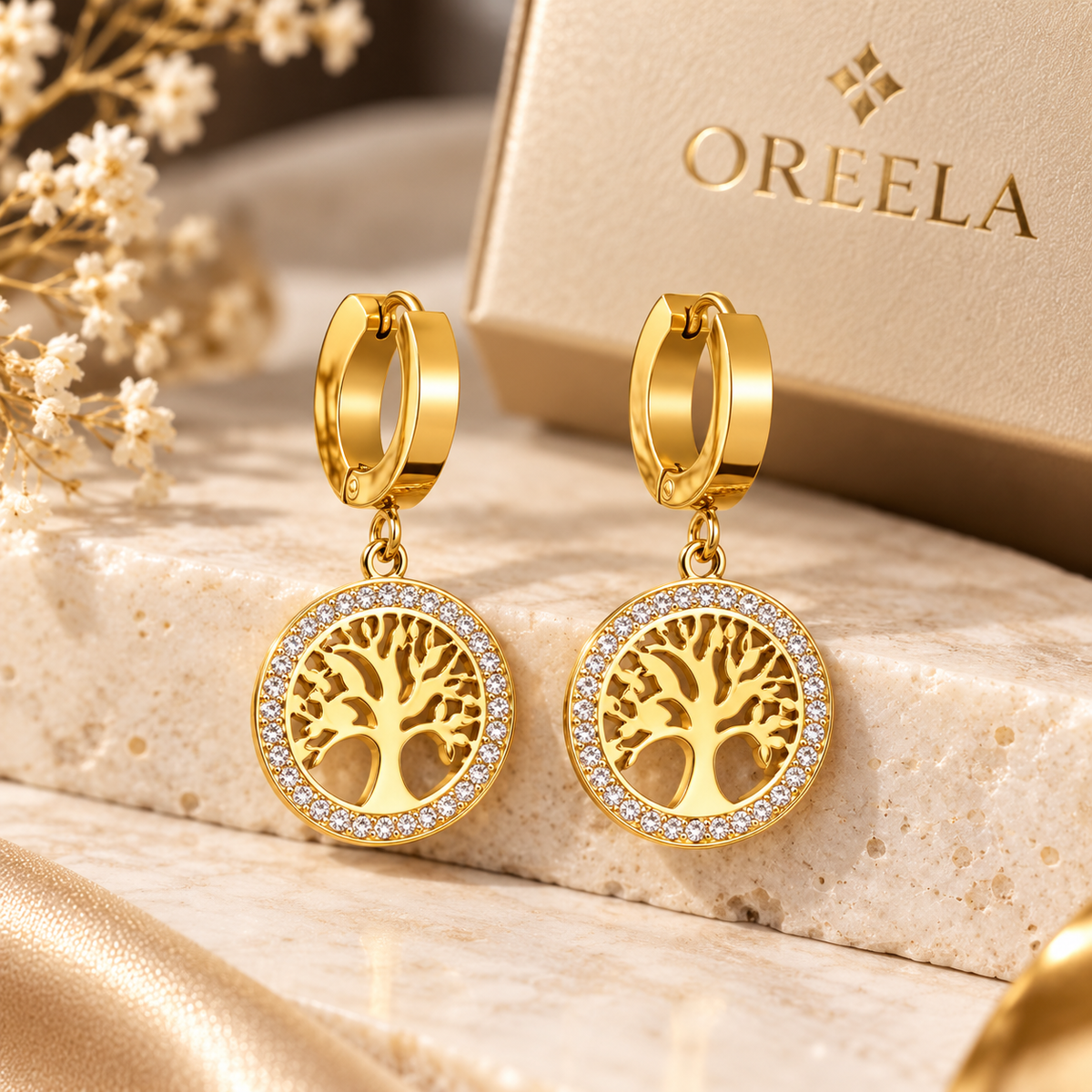 Golden Tree of Life Earrings