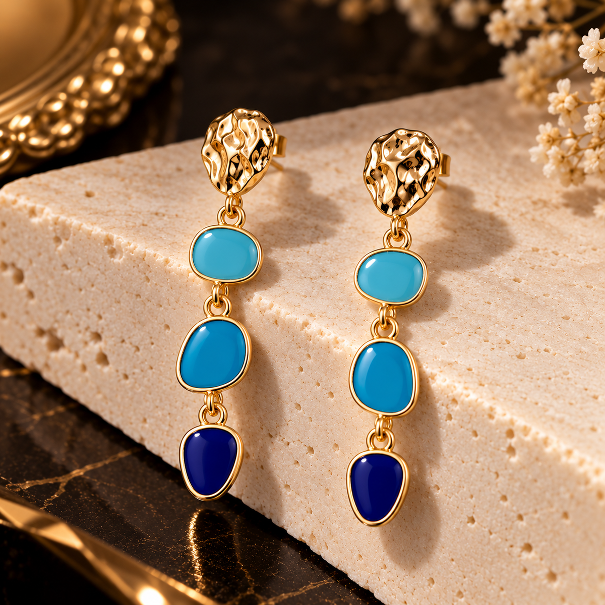 Gemstone Drop Earrings