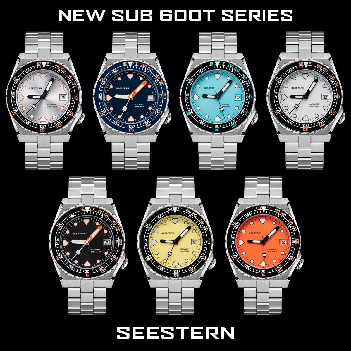 SEESTERN Men Watch Sapphire Luminous 200m Waterproof Bracelet Retro - Oreela