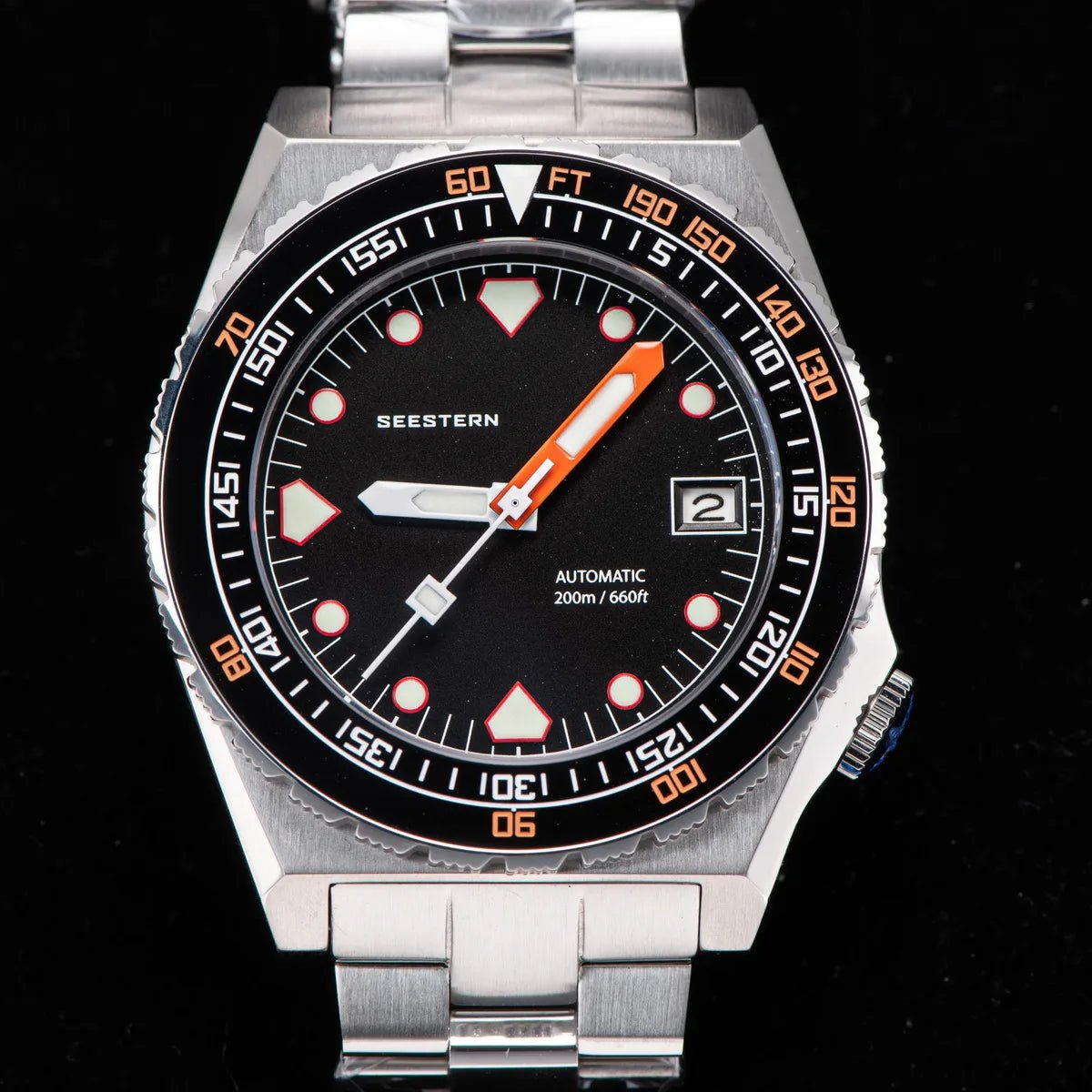 SEESTERN Men Watch Sapphire Luminous 200m Waterproof Bracelet Retro - Oreela