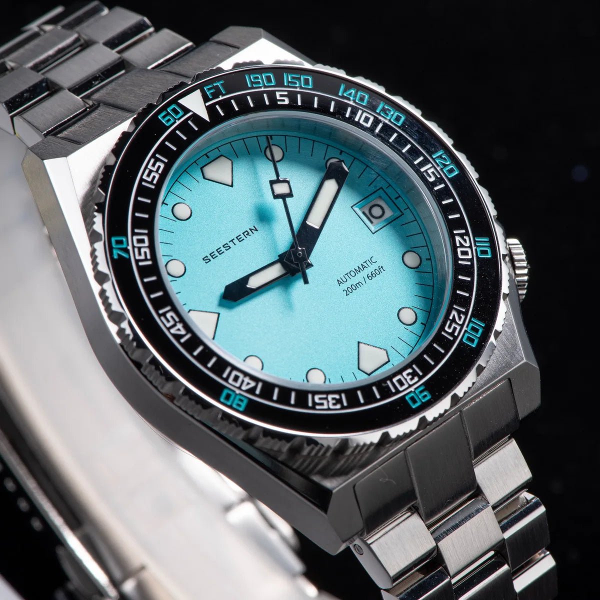 SEESTERN Men Watch Sapphire Luminous 200m Waterproof Bracelet Retro - Oreela