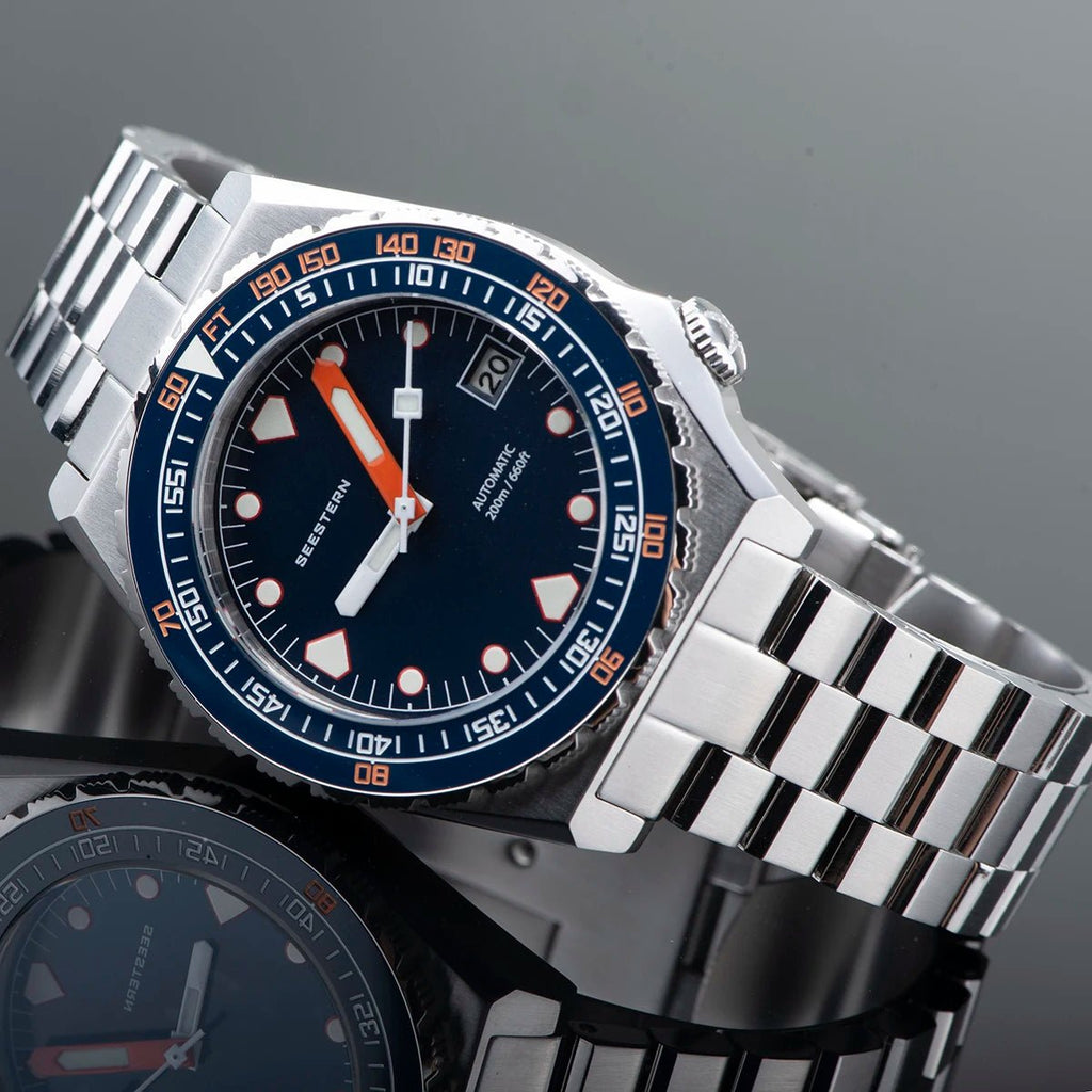 SEESTERN Men Watch Sapphire Luminous 200m Waterproof Bracelet Retro - Oreela