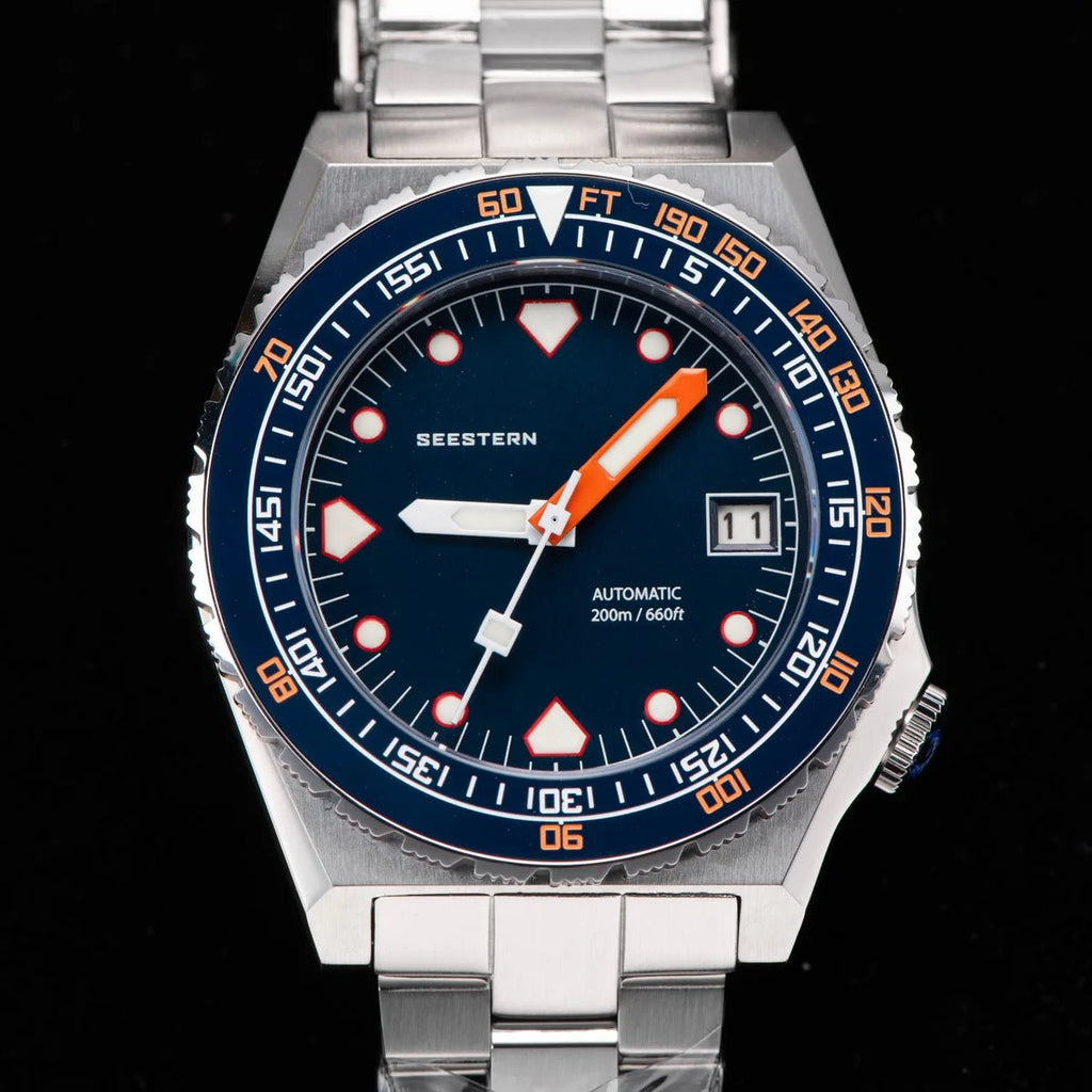 SEESTERN Men Watch Sapphire Luminous 200m Waterproof Bracelet Retro - Oreela