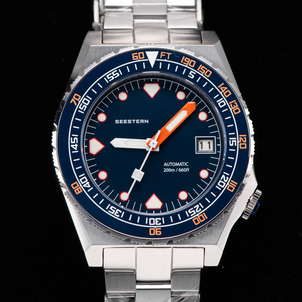 SEESTERN Men Watch Sapphire Luminous 200m Waterproof Bracelet Retro - Oreela