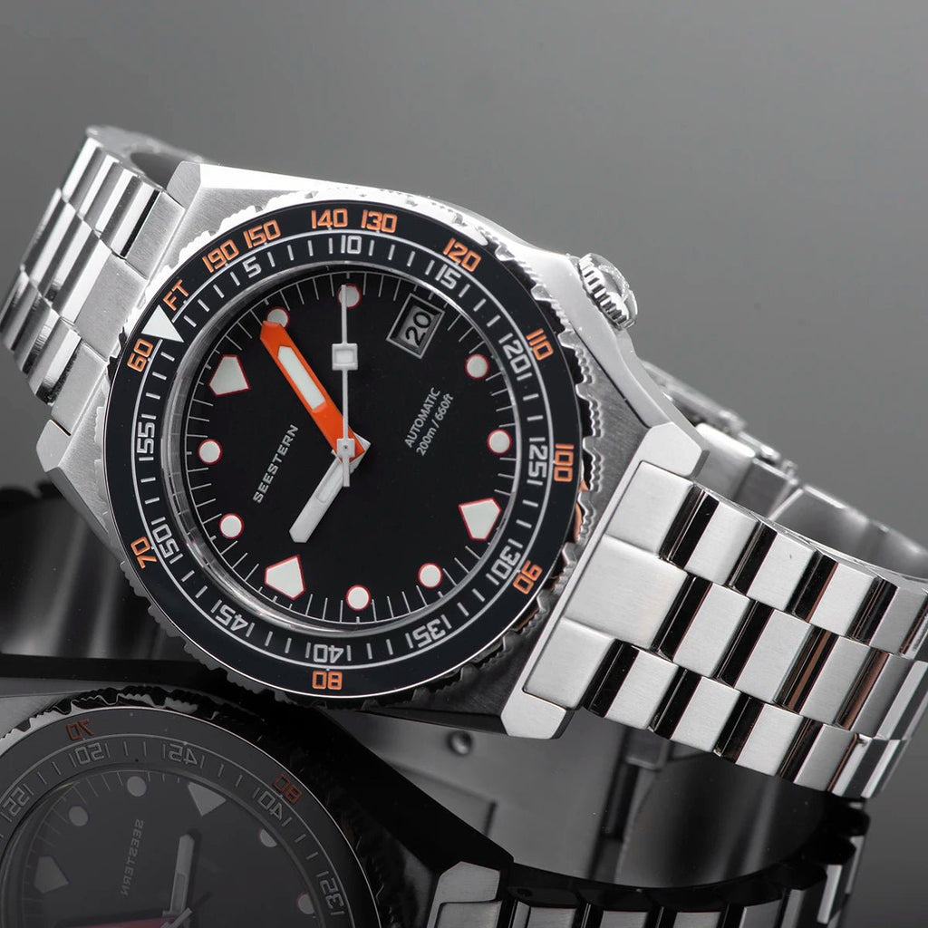 SEESTERN Men Watch Sapphire Luminous 200m Waterproof Bracelet Retro - Oreela