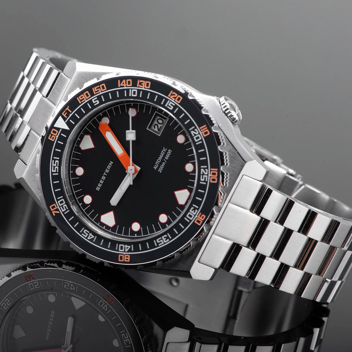 SEESTERN Men Watch Sapphire Luminous 200m Waterproof Bracelet Retro - Oreela