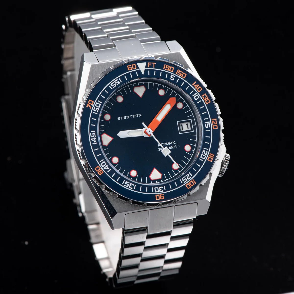 SEESTERN Men Watch Sapphire Luminous 200m Waterproof Bracelet Retro - Oreela