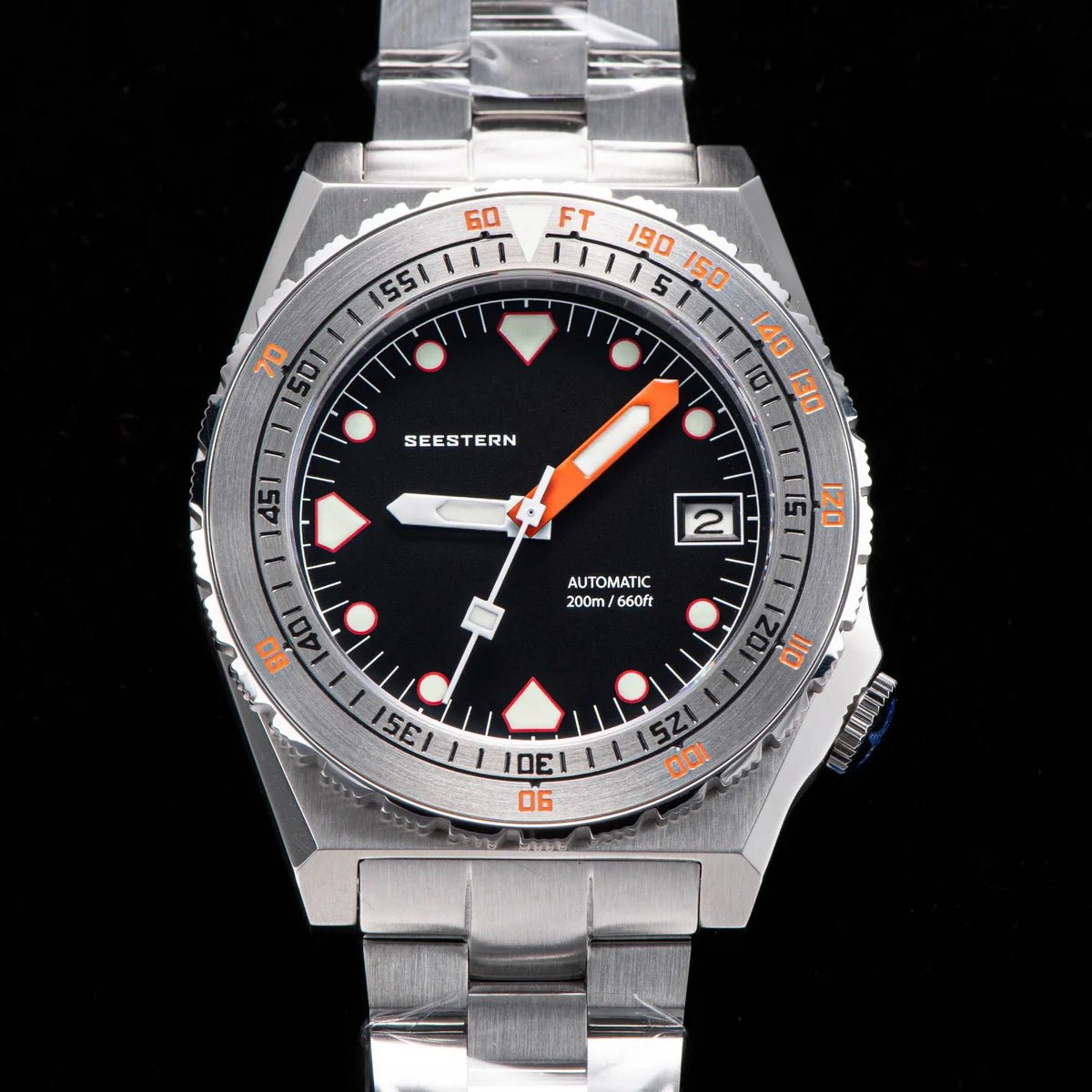 SEESTERN Men Watch Sapphire Luminous 200m Waterproof Bracelet Retro - Oreela