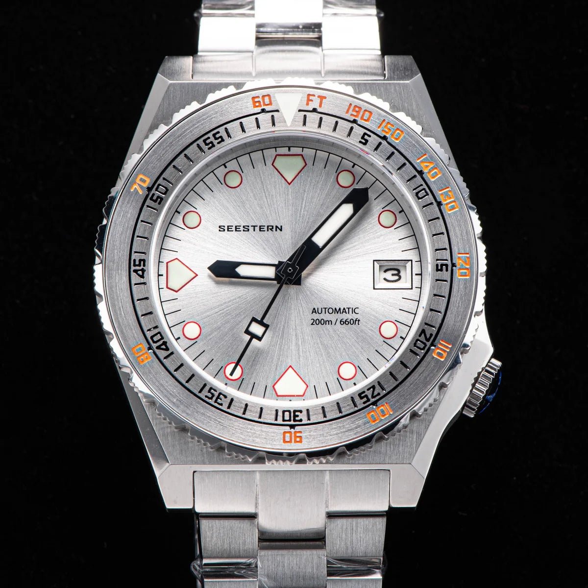 SEESTERN Men Watch Sapphire Luminous 200m Waterproof Bracelet Retro - Oreela