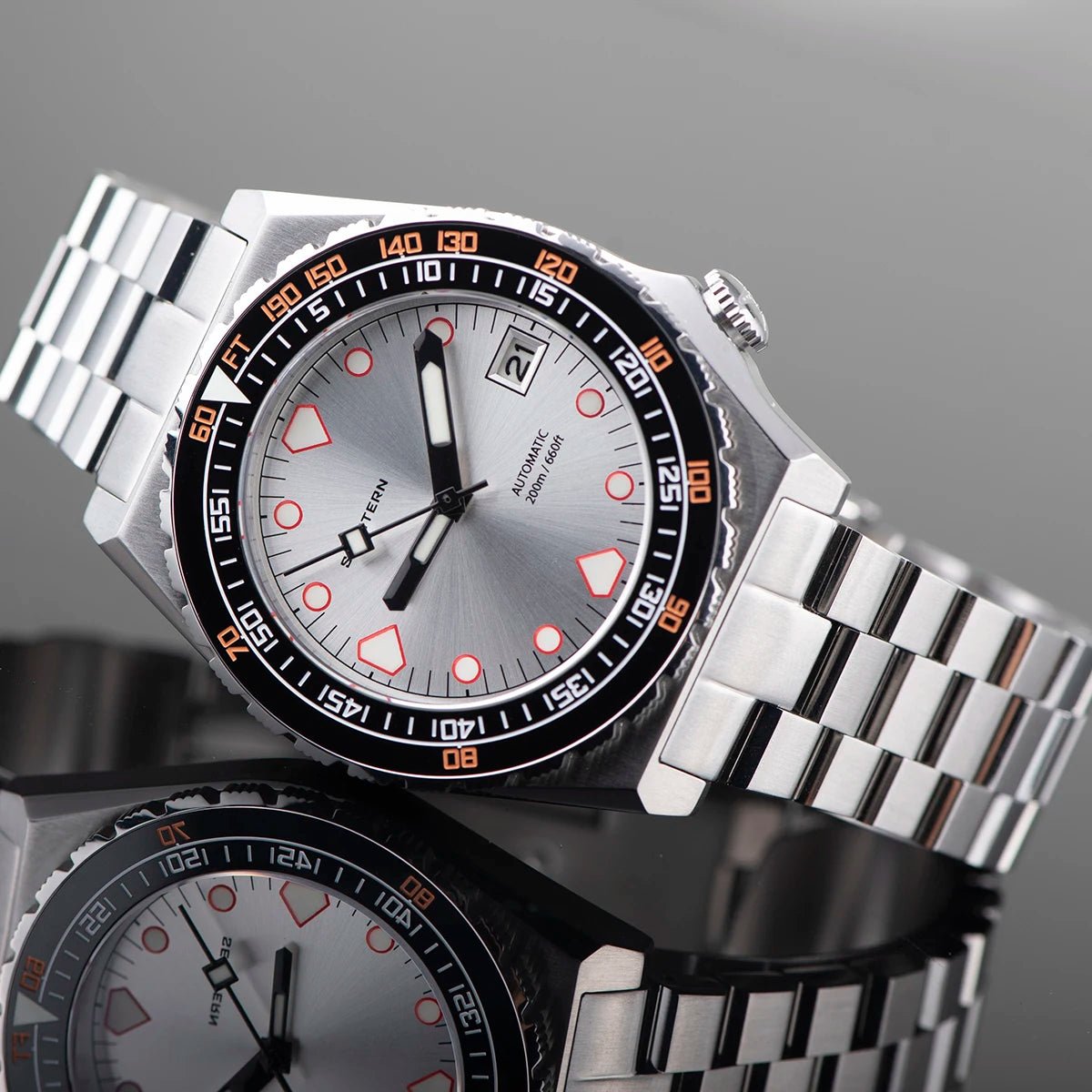 SEESTERN Men Watch Sapphire Luminous 200m Waterproof Bracelet Retro - Oreela