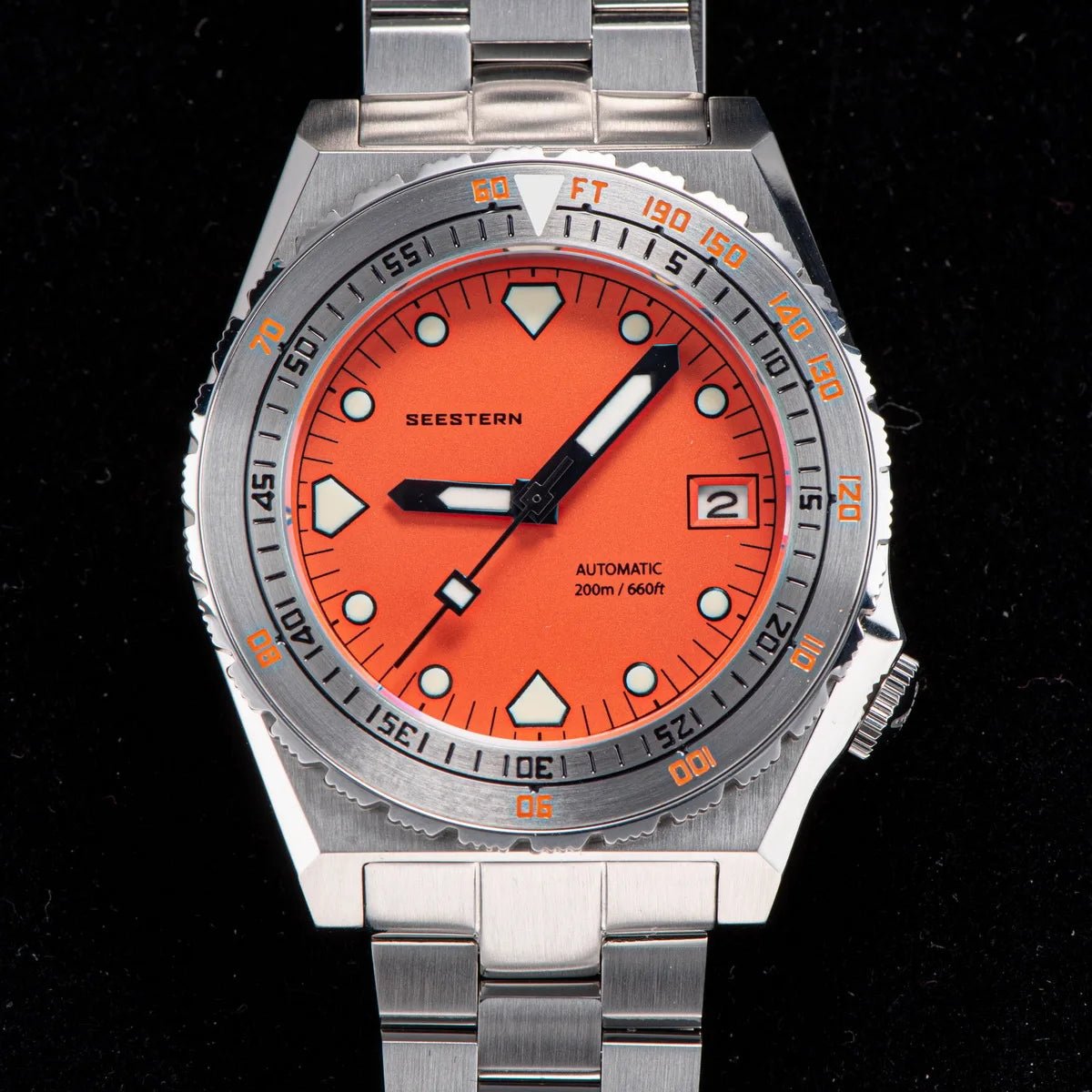 SEESTERN Men Watch Sapphire Luminous 200m Waterproof Bracelet Retro - Oreela