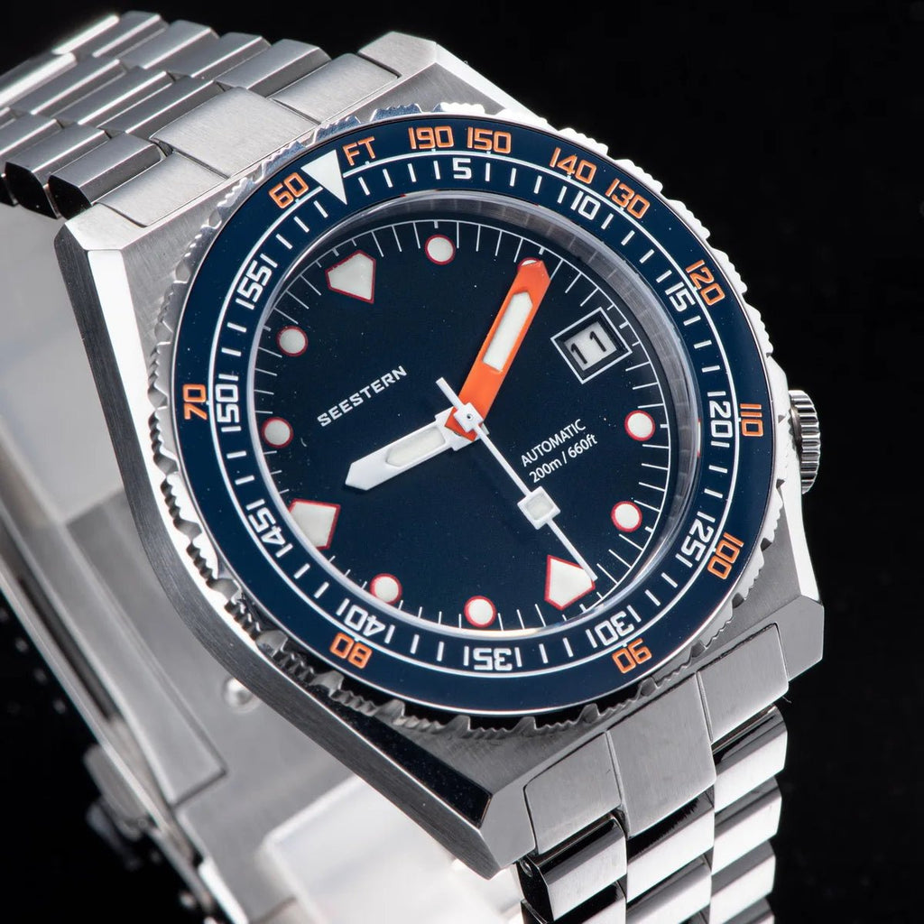 SEESTERN Men Watch Sapphire Luminous 200m Waterproof Bracelet Retro - Oreela