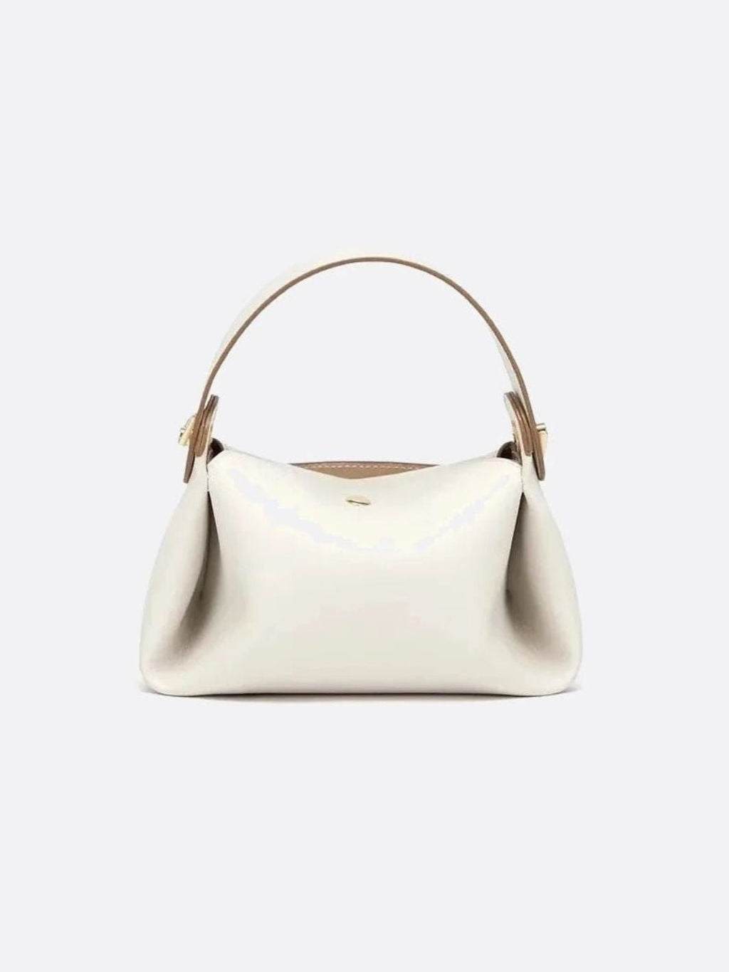 Small White Leather Shoulder Handbag - Oreela