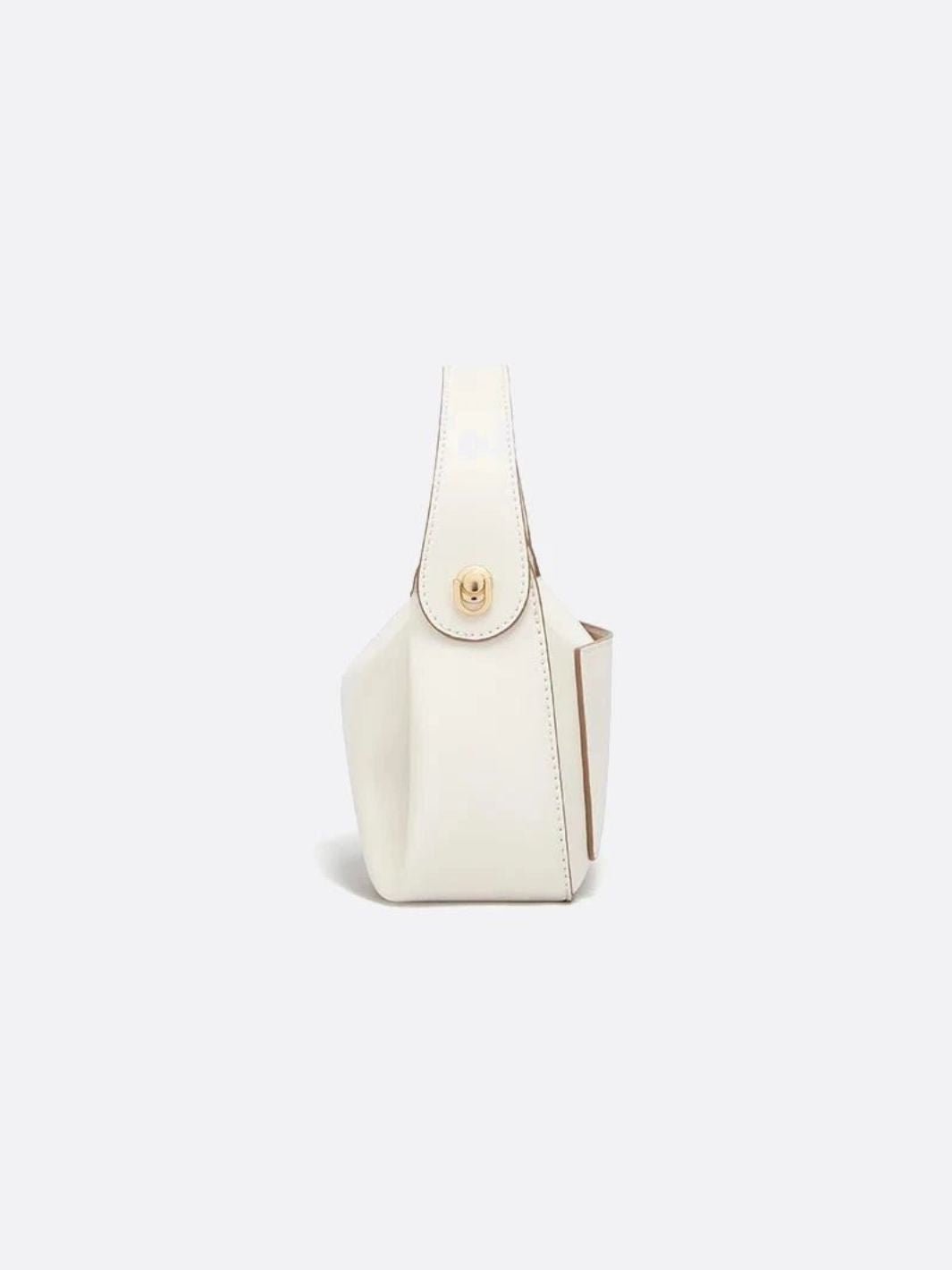 Small White Leather Shoulder Handbag - Oreela