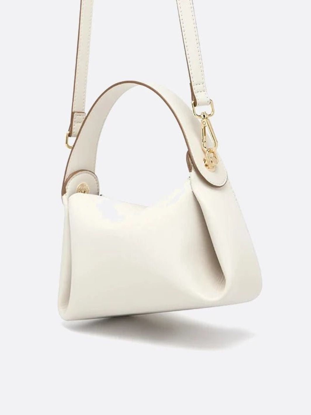 Small White Leather Shoulder Handbag - Oreela