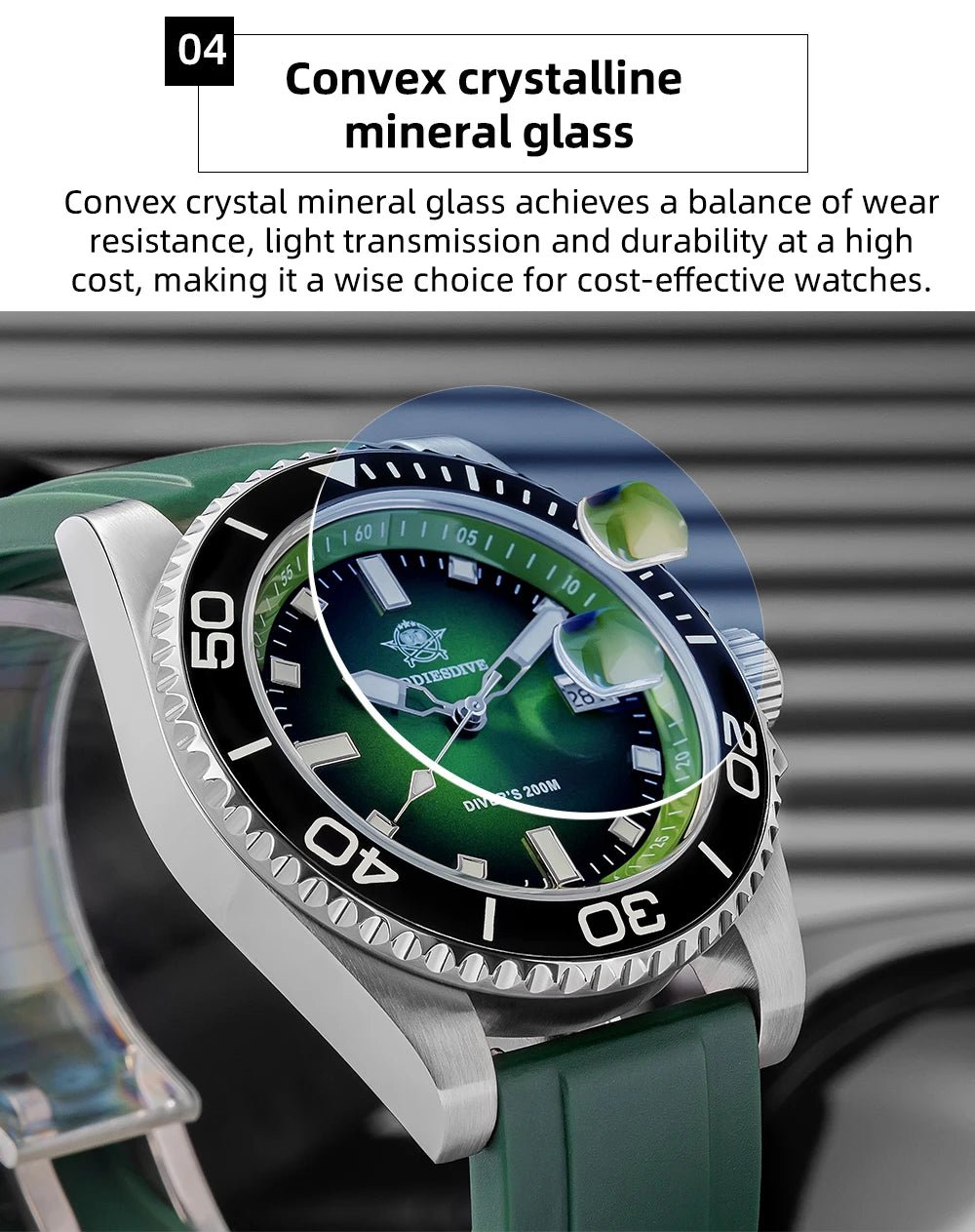 Sports Diver Watch Ceramic Bezel Colorful Dial 200m Waterproof - Oreela