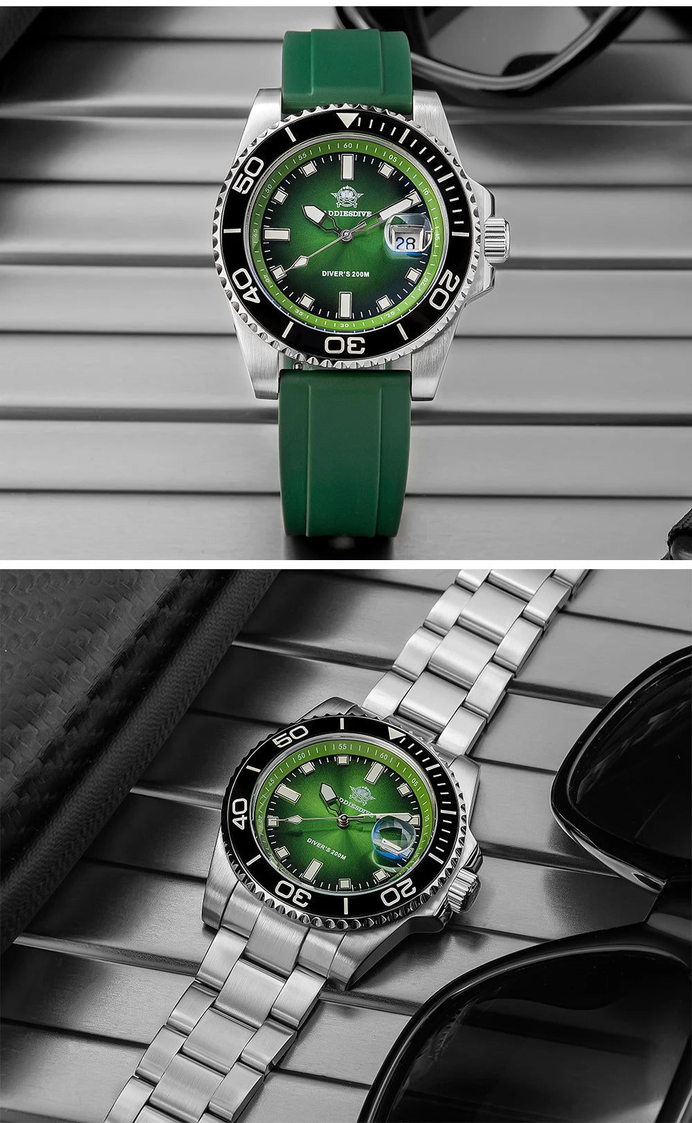 Sports Diver Watch Ceramic Bezel Colorful Dial 200m Waterproof - Oreela