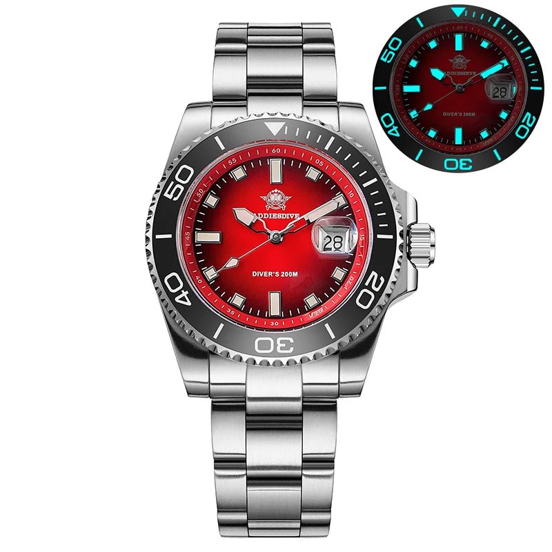 Sports Diver Watch Ceramic Bezel Colorful Dial 200m Waterproof - Oreela