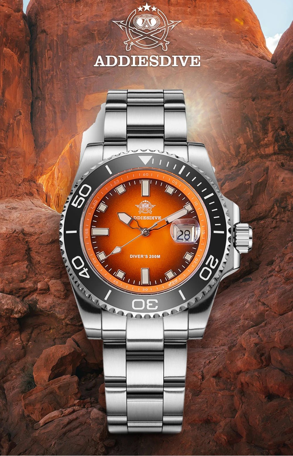 Sports Diver Watch Ceramic Bezel Colorful Dial 200m Waterproof - Oreela