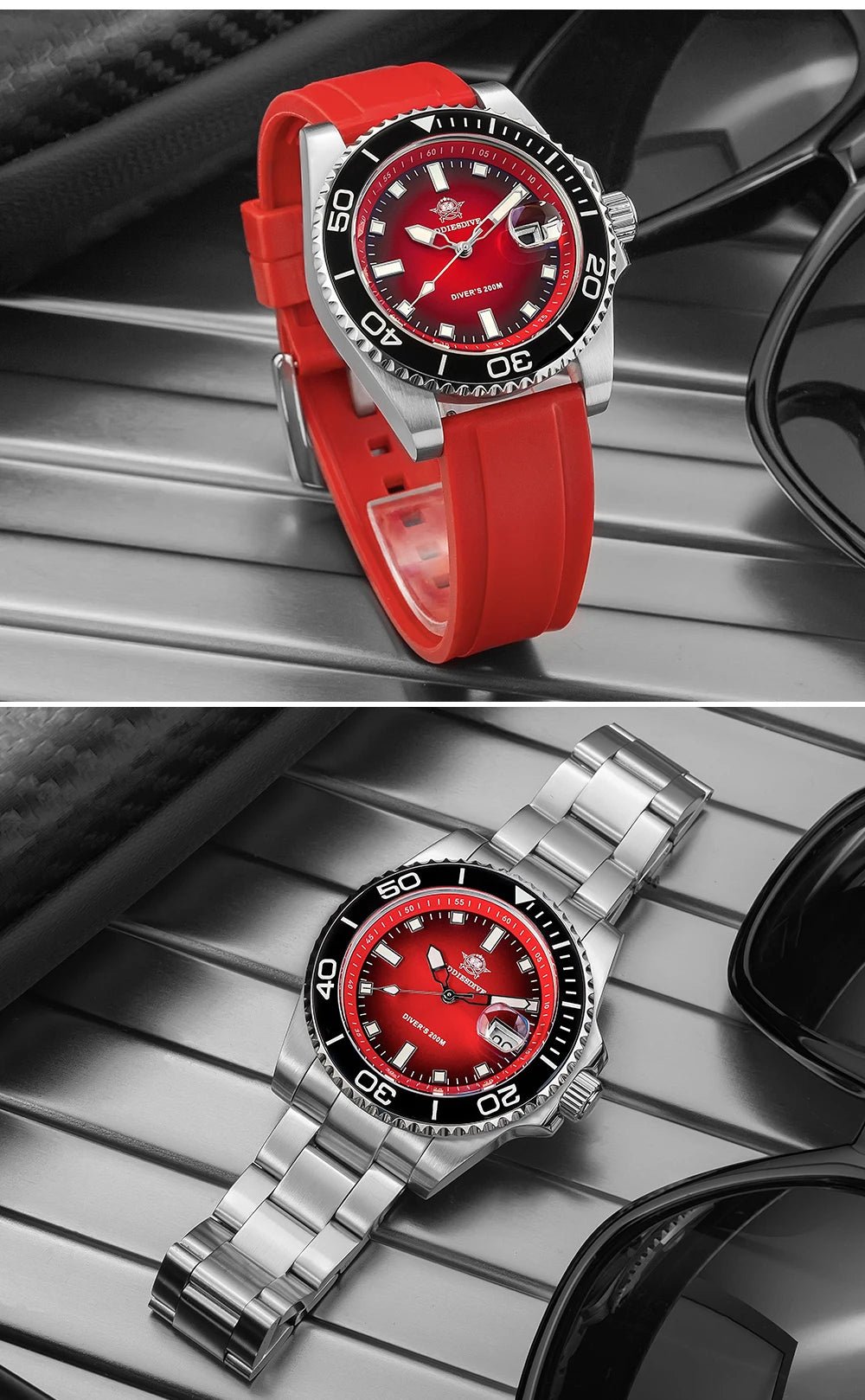 Sports Diver Watch Ceramic Bezel Colorful Dial 200m Waterproof - Oreela