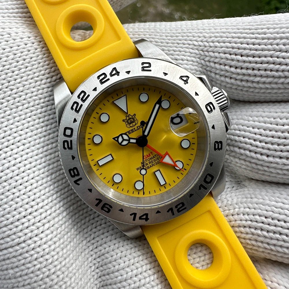 STEELDIVE Official GMT SD1992 Fashion Watch Steel Bezel Super Luminous Dive 300M Waterproof - Oreela