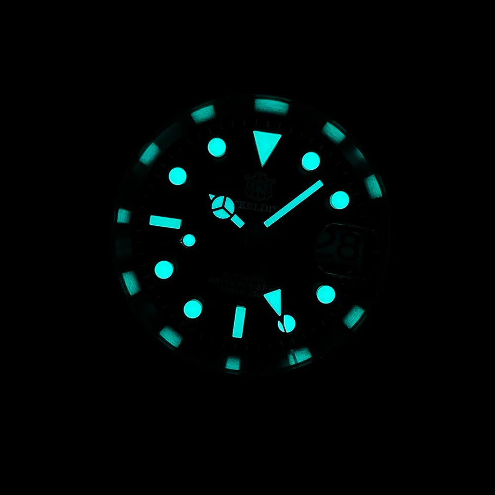 STEELDIVE Official GMT SD1992 Fashion Watch Steel Bezel Super Luminous Dive 300M Waterproof - Oreela
