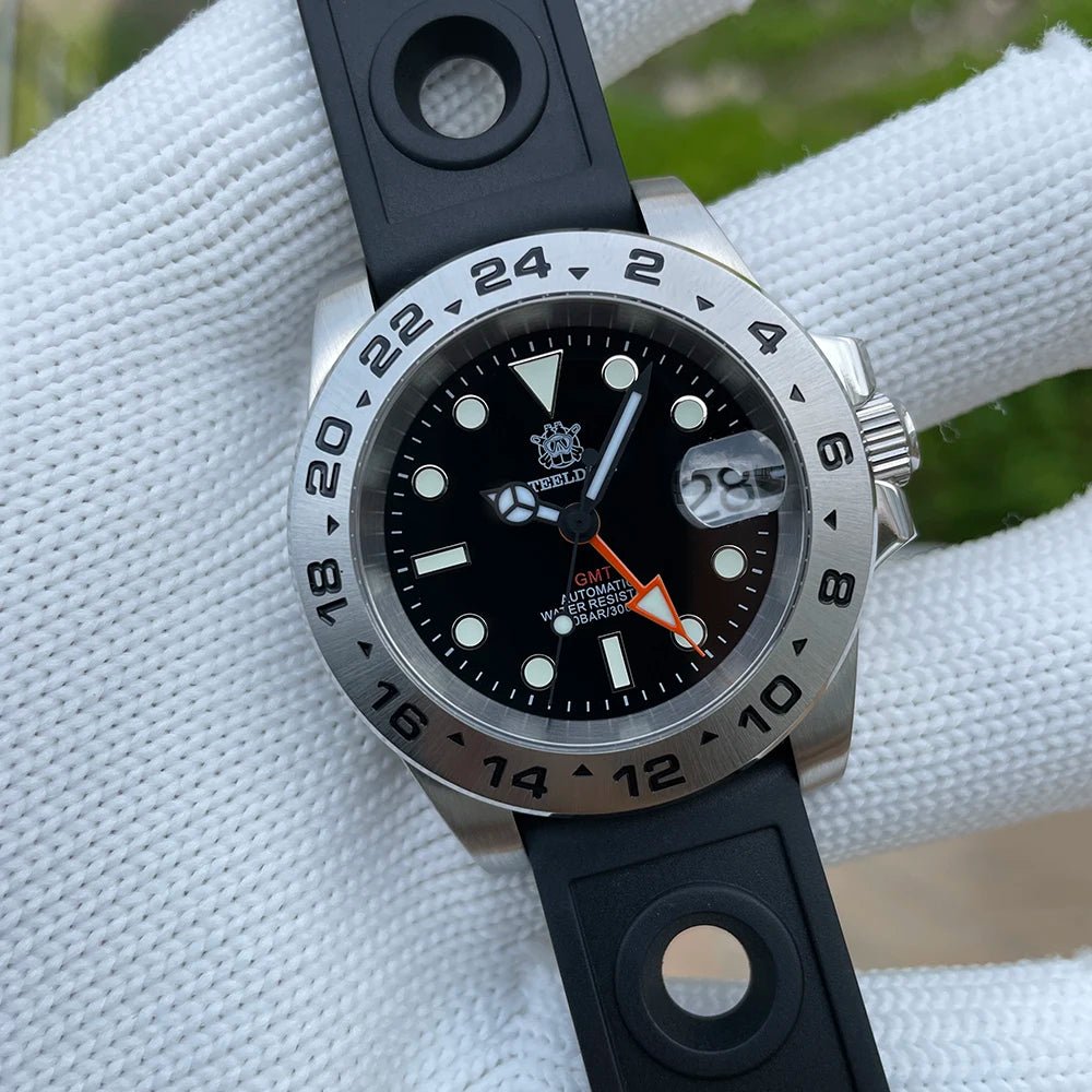 STEELDIVE Official GMT SD1992 Fashion Watch Steel Bezel Super Luminous Dive 300M Waterproof - Oreela