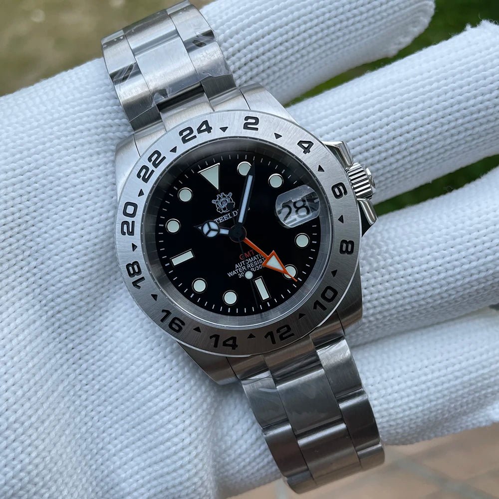 STEELDIVE Official GMT SD1992 Fashion Watch Steel Bezel Super Luminous Dive 300M Waterproof - Oreela
