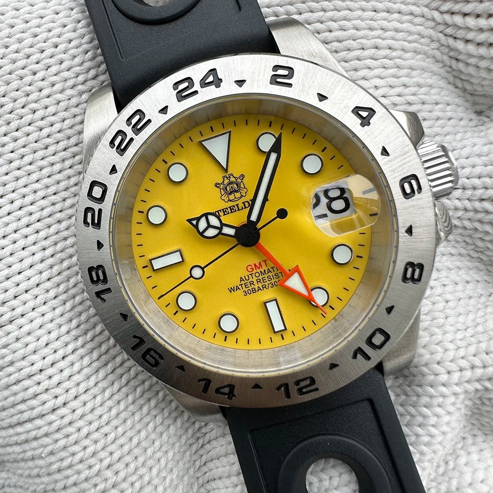 STEELDIVE Official GMT SD1992 Fashion Watch Steel Bezel Super Luminous Dive 300M Waterproof - Oreela