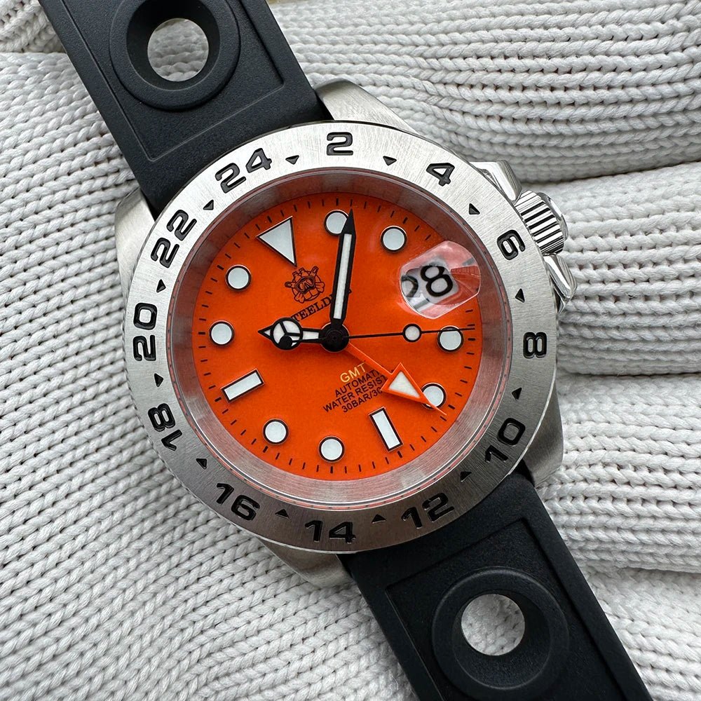 STEELDIVE Official GMT SD1992 Fashion Watch Steel Bezel Super Luminous Dive 300M Waterproof - Oreela