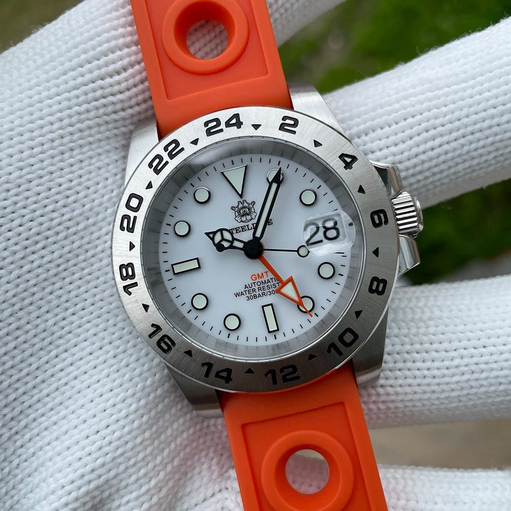 STEELDIVE Official GMT SD1992 Fashion Watch Steel Bezel Super Luminous Dive 300M Waterproof - Oreela