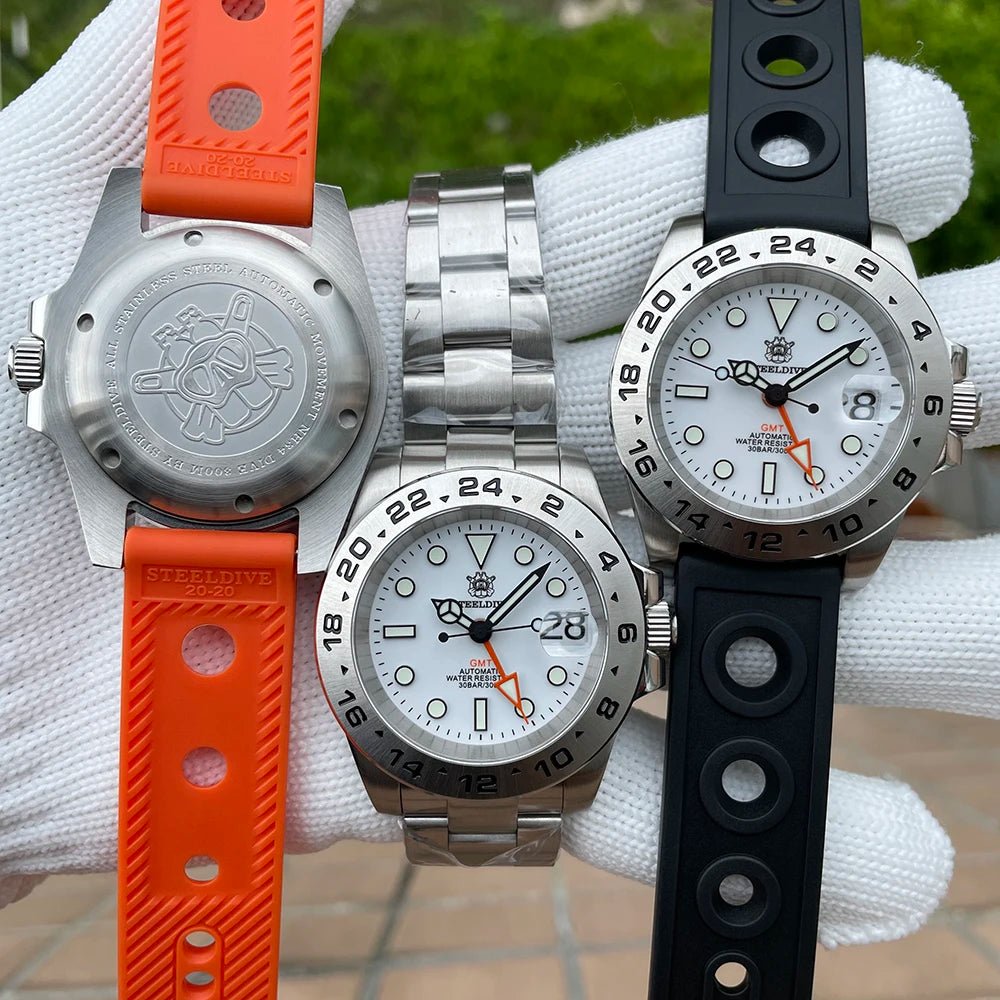 STEELDIVE Official GMT SD1992 Fashion Watch Steel Bezel Super Luminous Dive 300M Waterproof - Oreela