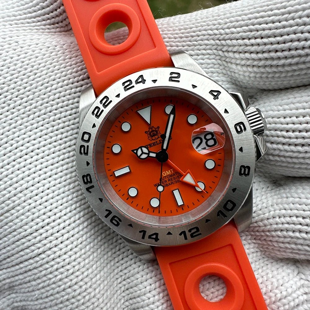 STEELDIVE Official GMT SD1992 Fashion Watch Steel Bezel Super Luminous Dive 300M Waterproof - Oreela