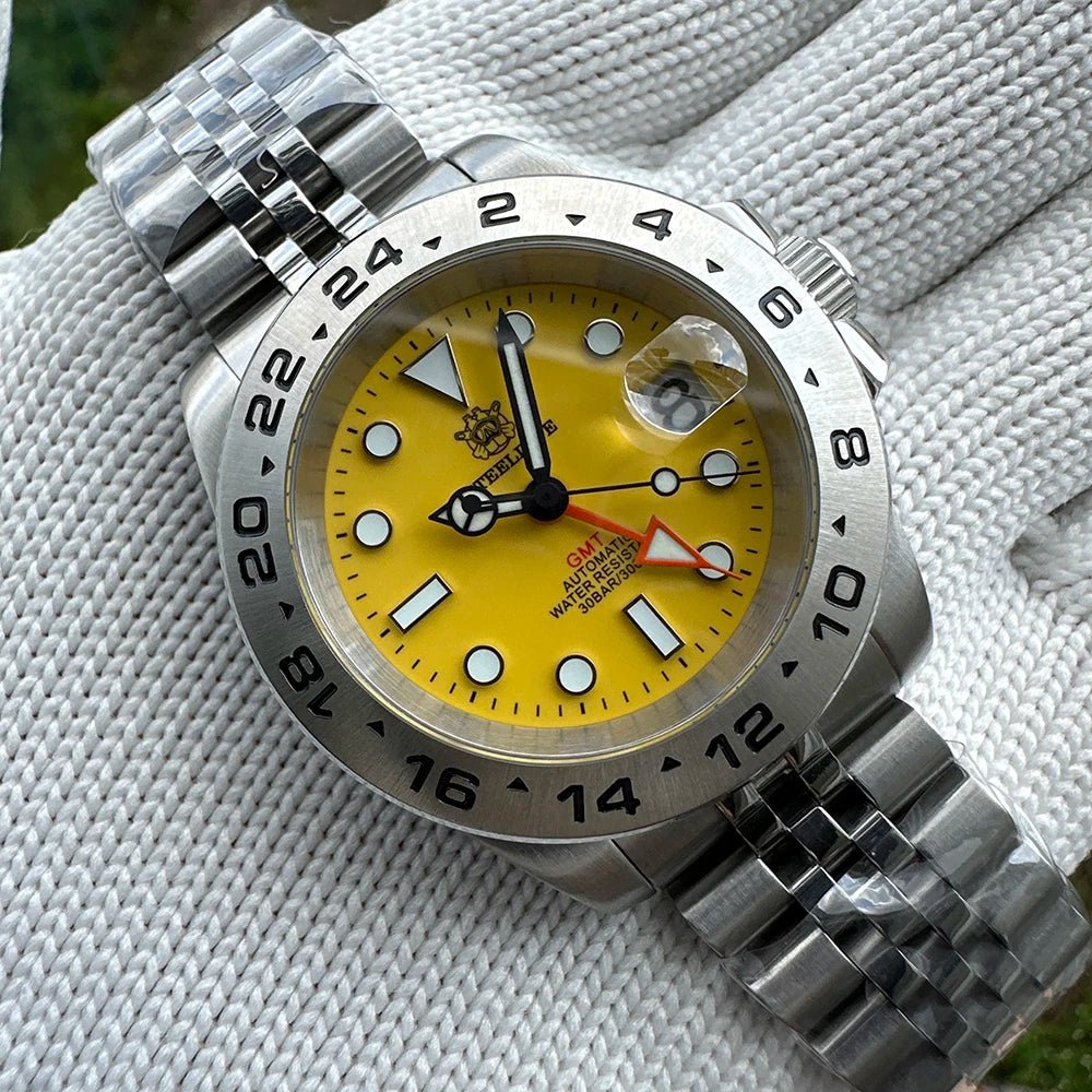 STEELDIVE Official GMT SD1992 Fashion Watch Steel Bezel Super Luminous Dive 300M Waterproof - Oreela
