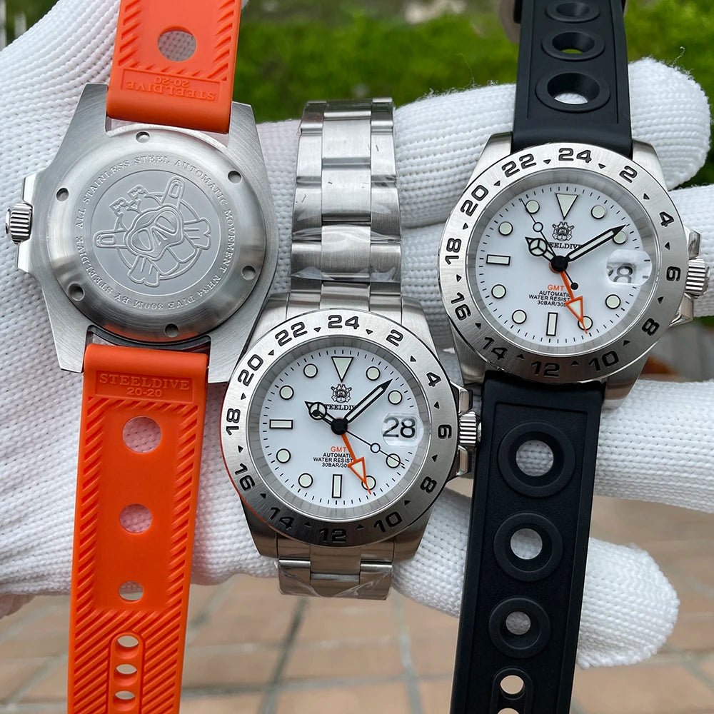 STEELDIVE Official GMT SD1992 Fashion Watch Steel Bezel Super Luminous Dive 300M Waterproof - Oreela