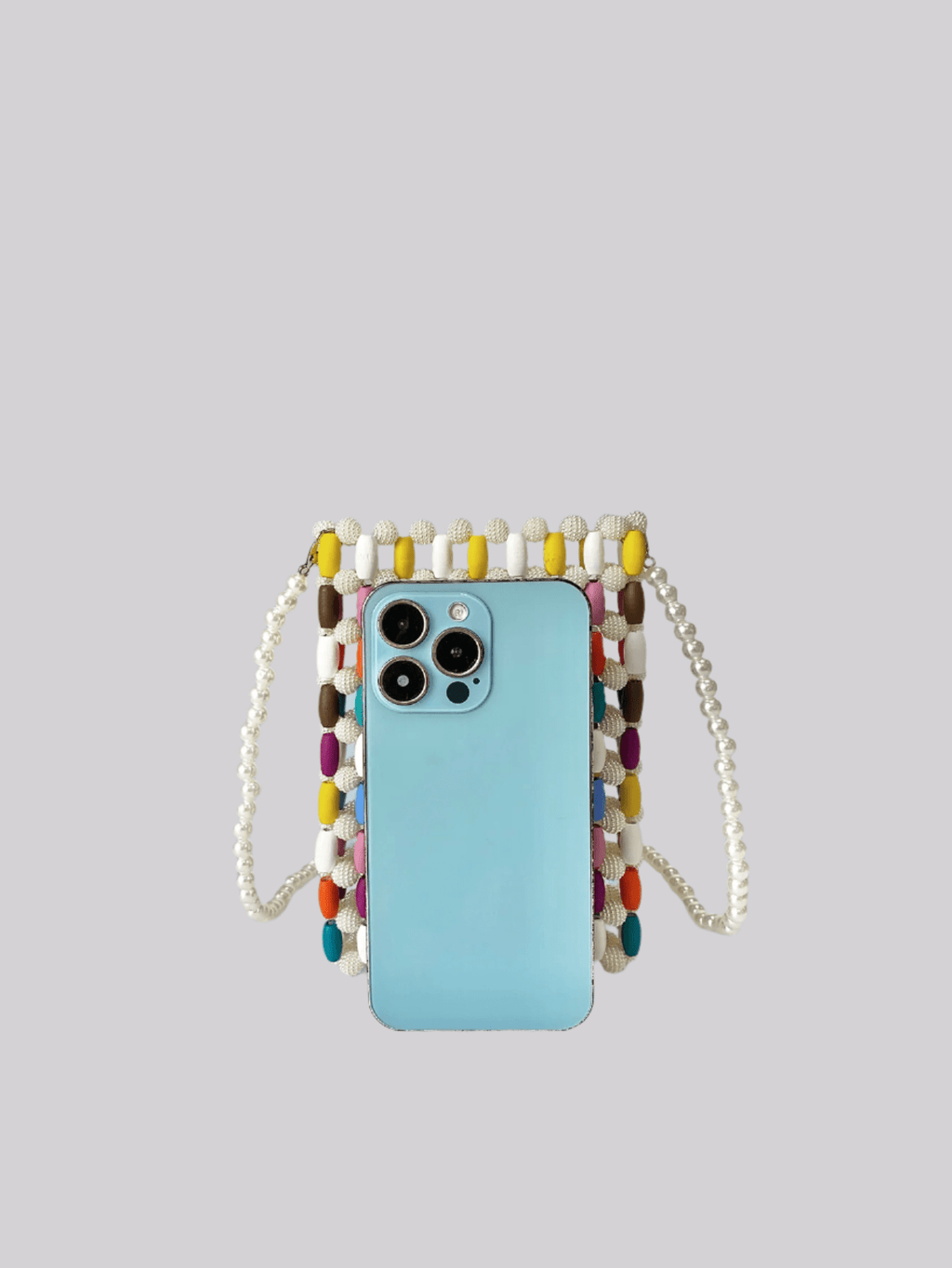 Stylish Beaded Pearl Phone Bag with strap - Oreela