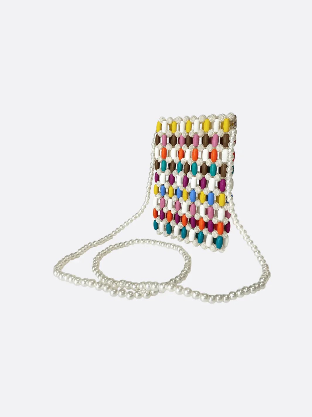 Stylish Beaded Pearl Phone Bag with strap - Oreela