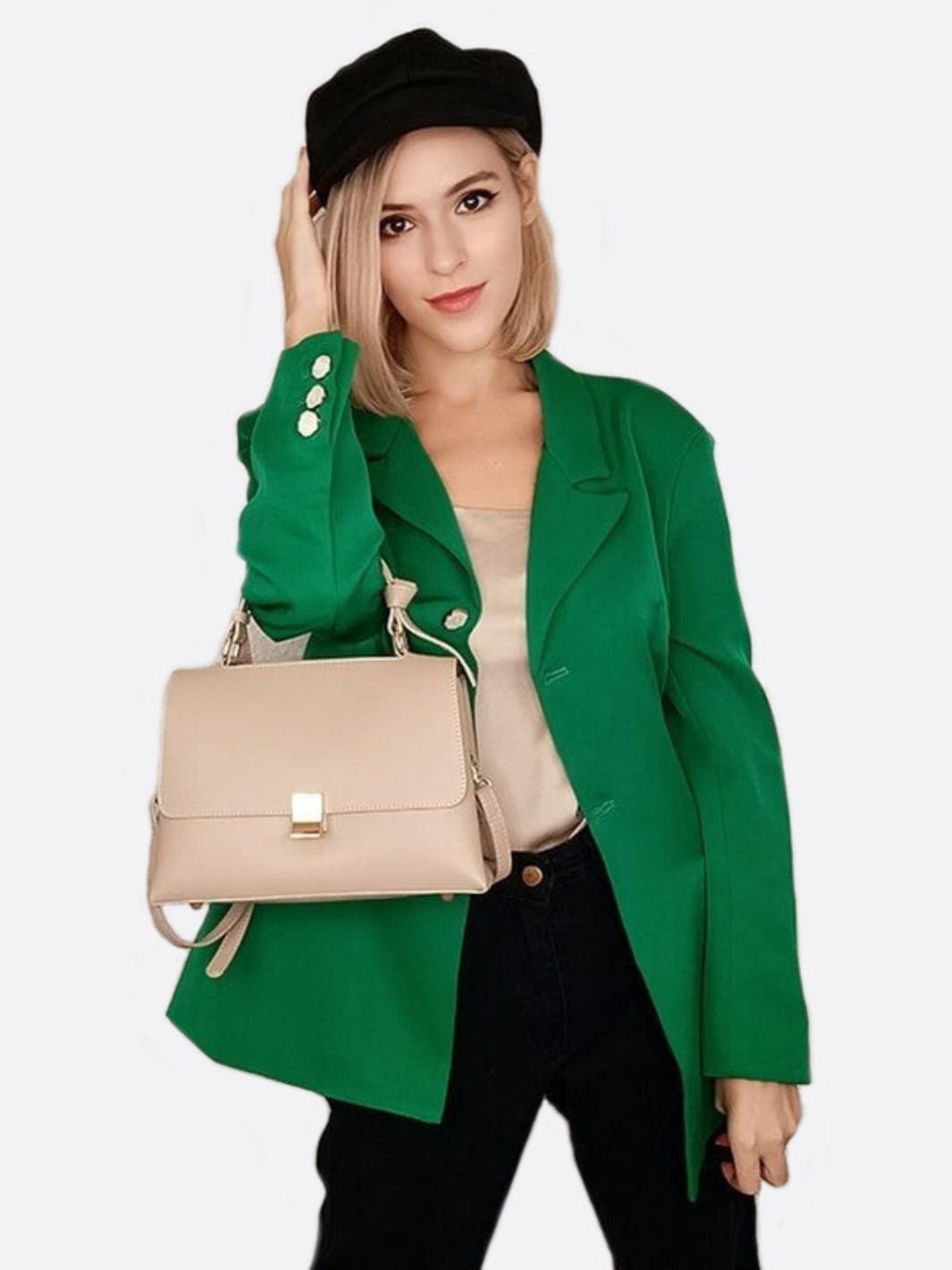 Trapeze Genuine Leather Handbag - Oreela