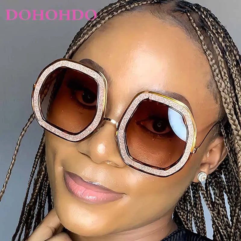 Trendy Oversized Oval Frame Women's Sunglasses - Oreela